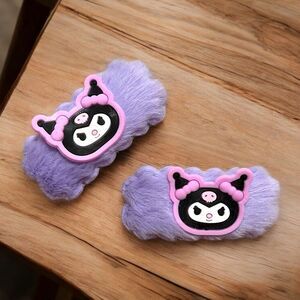 ⭐️3/$25⭐️ Kuromi Purple Furry Hair Clips Set Of 2
